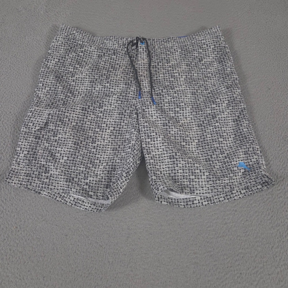 Tommy Bahama Shorts Mens XXL Multi Baja Geo Wave Recycled Mesh Lined Boardshorts